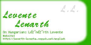 levente lenarth business card